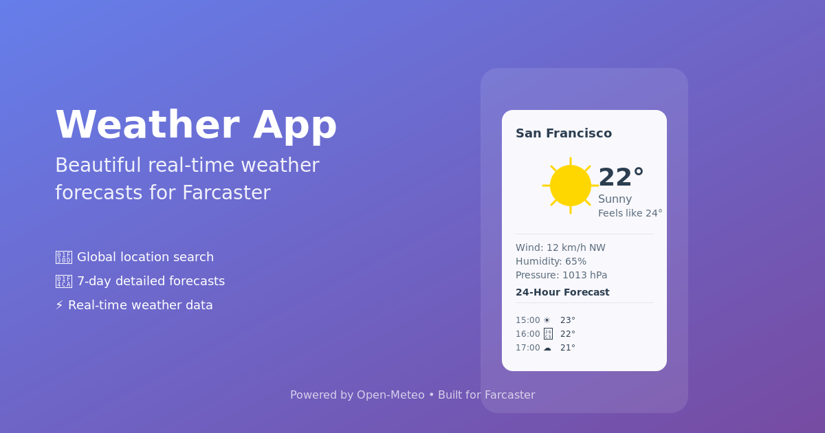 Weather Mini App - Farcaster Mini Apps